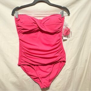 Anne Cole Hot Pink One Piece Swimsuit Size 10 Beach, Pool, Summer, Vacation